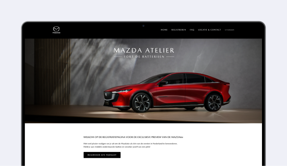 automotive event website voor de Mazda