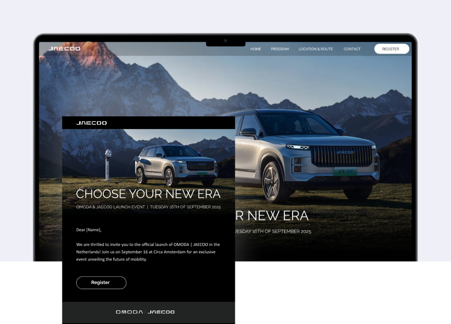 automotive event website voor de jeacoo omada