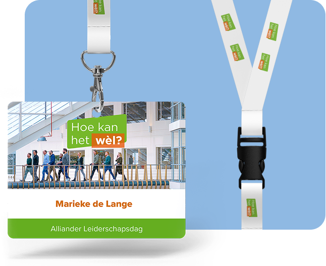 Voorbeeld badge en keycord