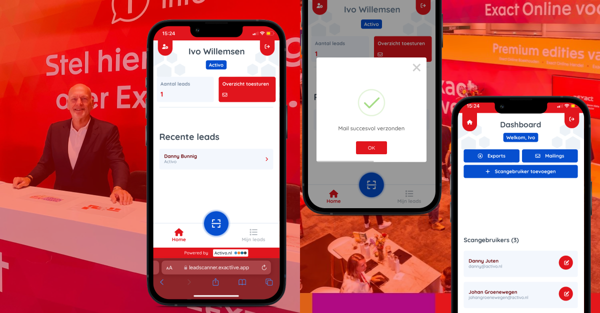 voorbeeld leadscanner app schermen