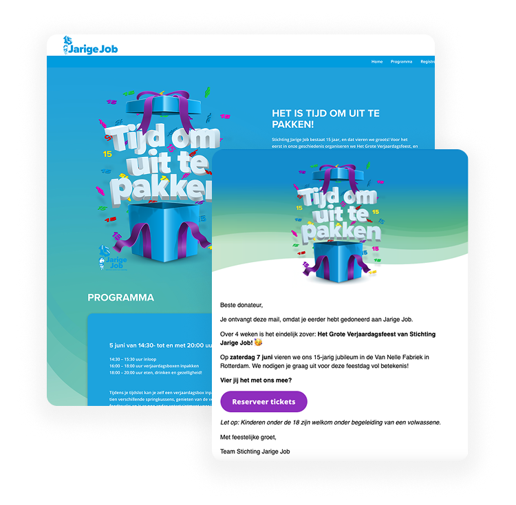registratie website en mail