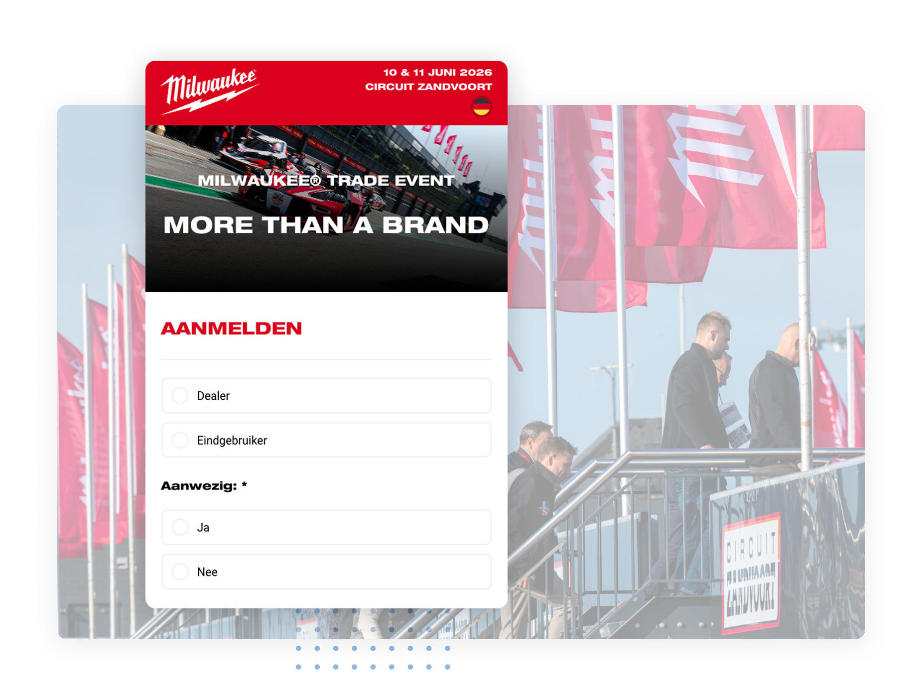 responsiviteit van de event website.