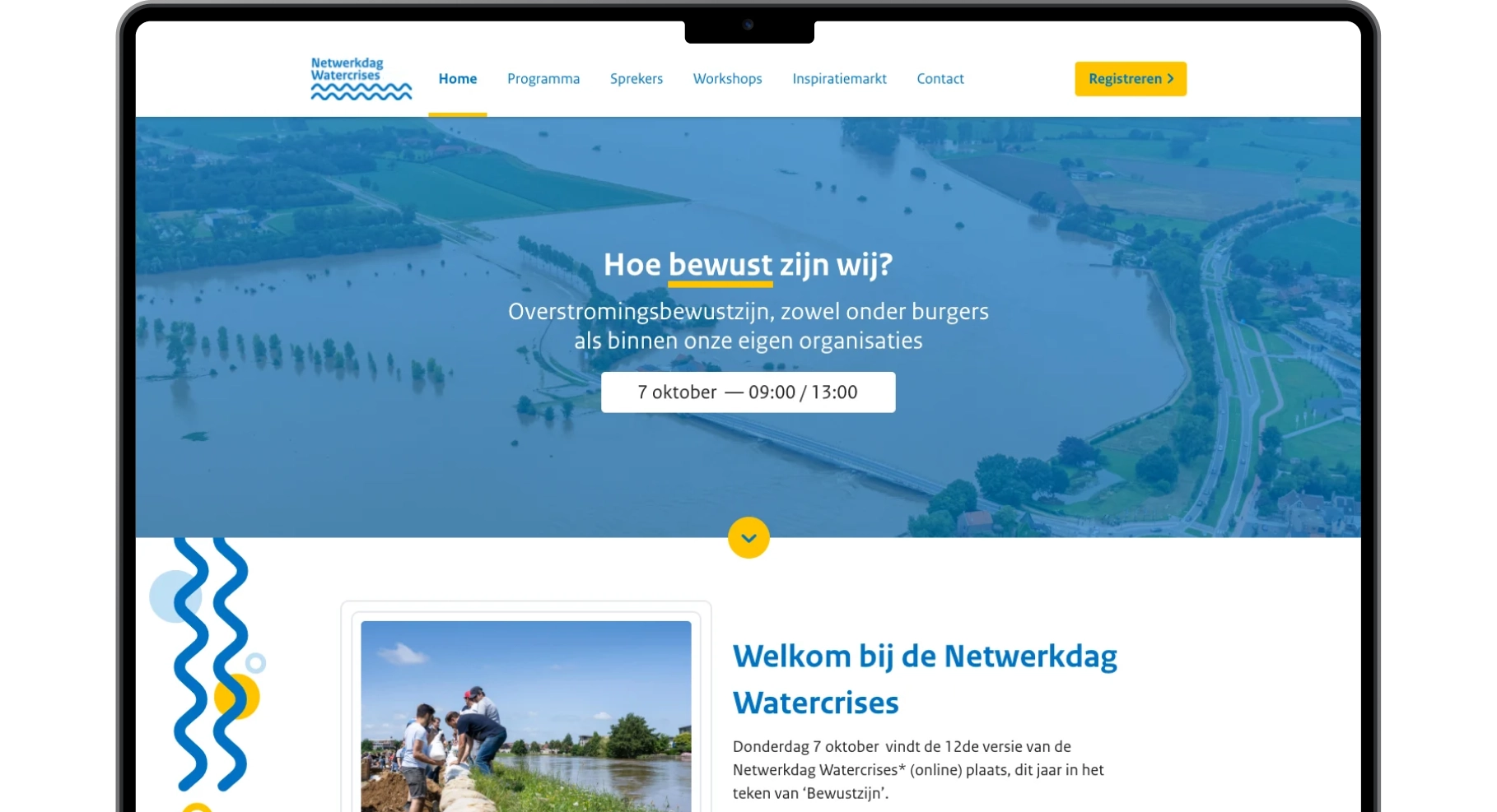 MacBook mockup van de Rijkswaterstaat registratiewebsite