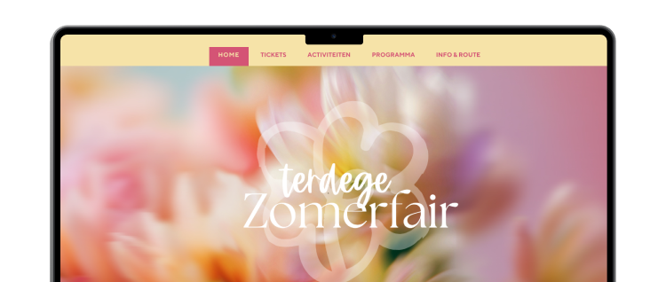 MacBook mockup van de tulipday registratiewebsite