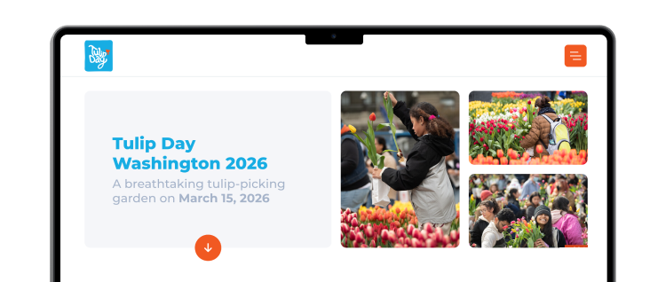 MacBook mockup van de tulipday registratiewebsite