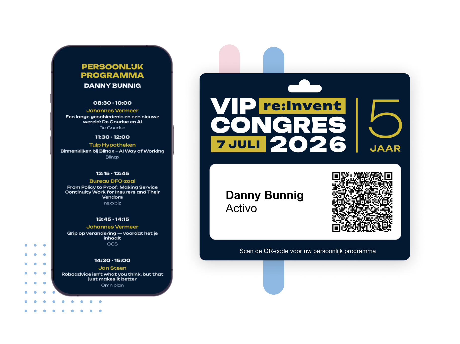 persoonlijk programma en badge