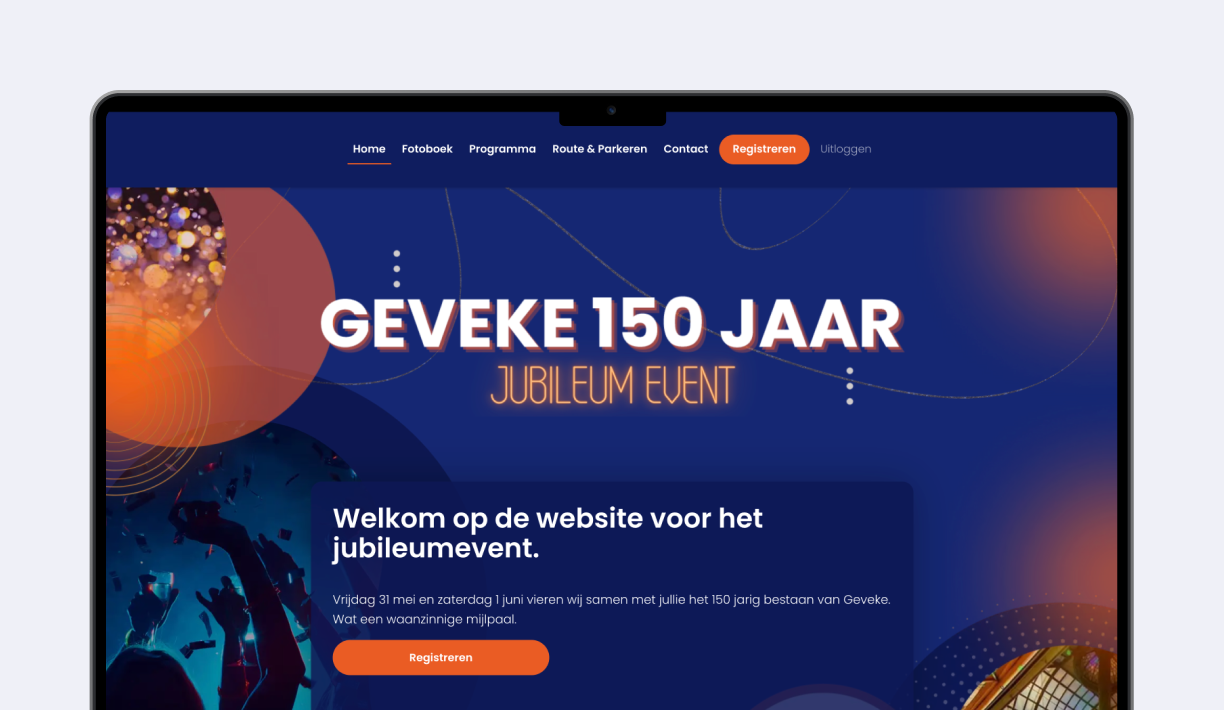jubileum website voor geveke