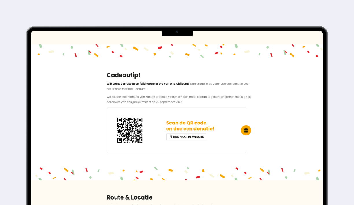 jubileum website voor vanzanten fotoalbum