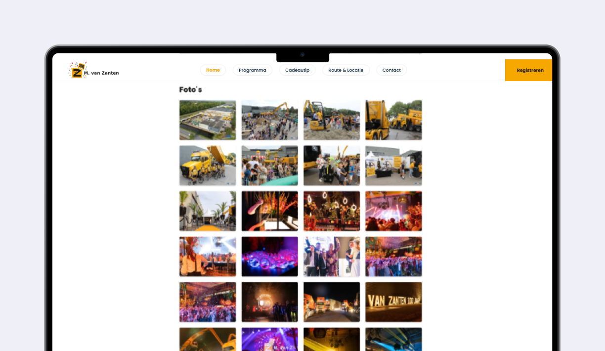 jubileum website voor vanzanten fotoalbum