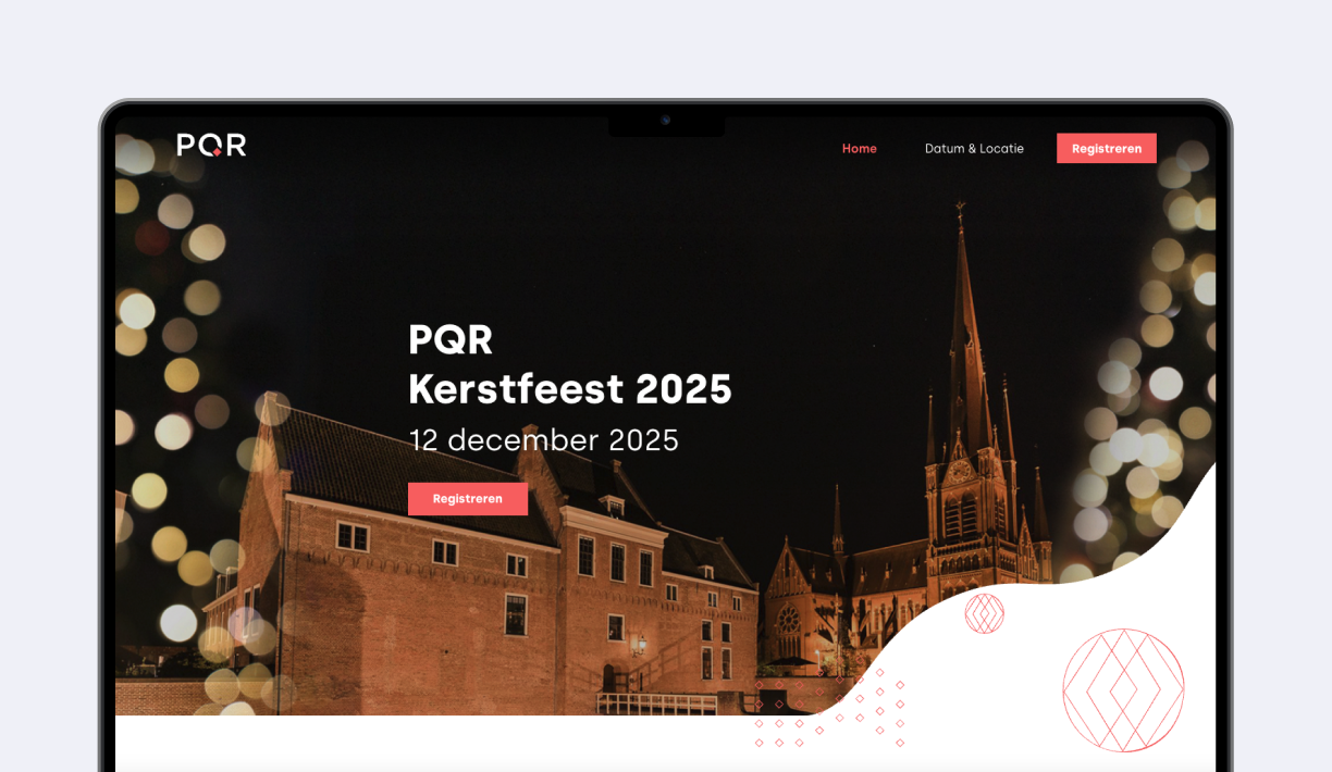 kerst event website voor pqr