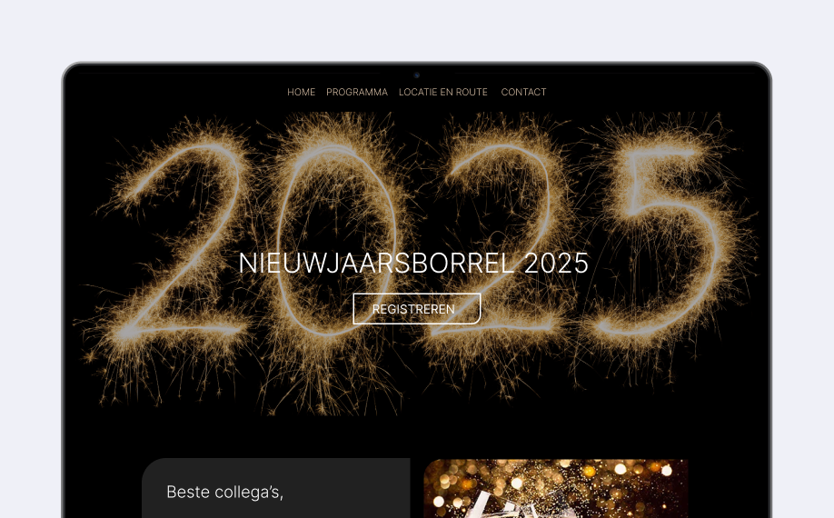 nieuwjaarsborrel eventwebsite 