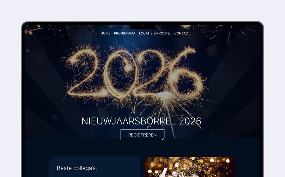 nieuwjaarsborrel eventwebsite 