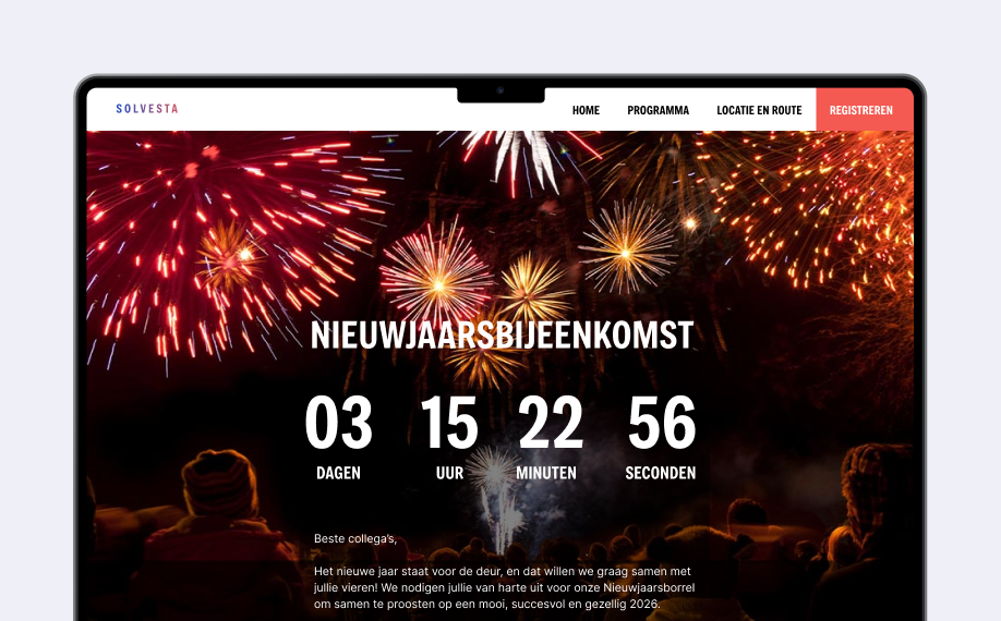 nieuwjaarsborrel eventwebsite 