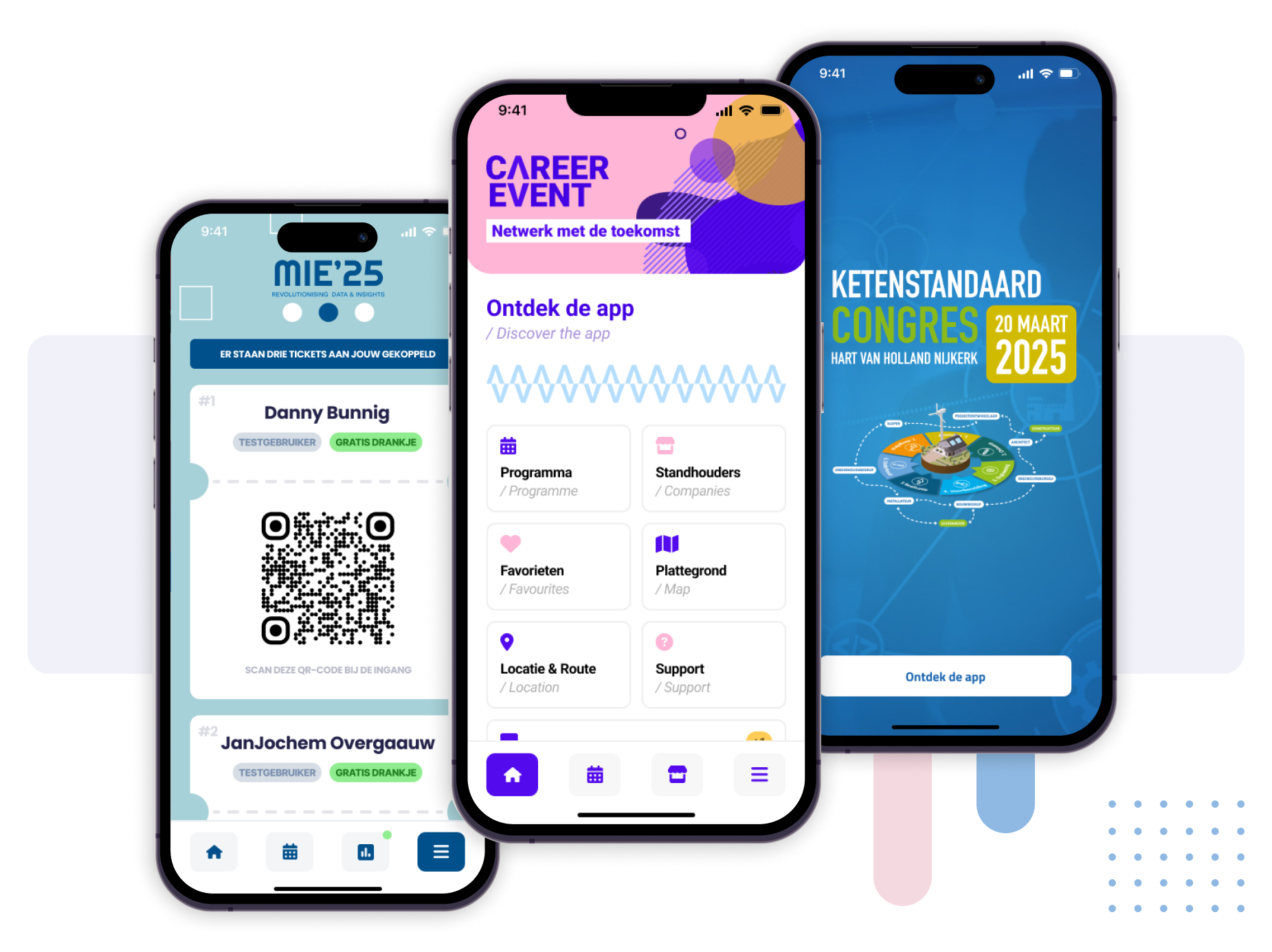 Drie verschillende beurs apps