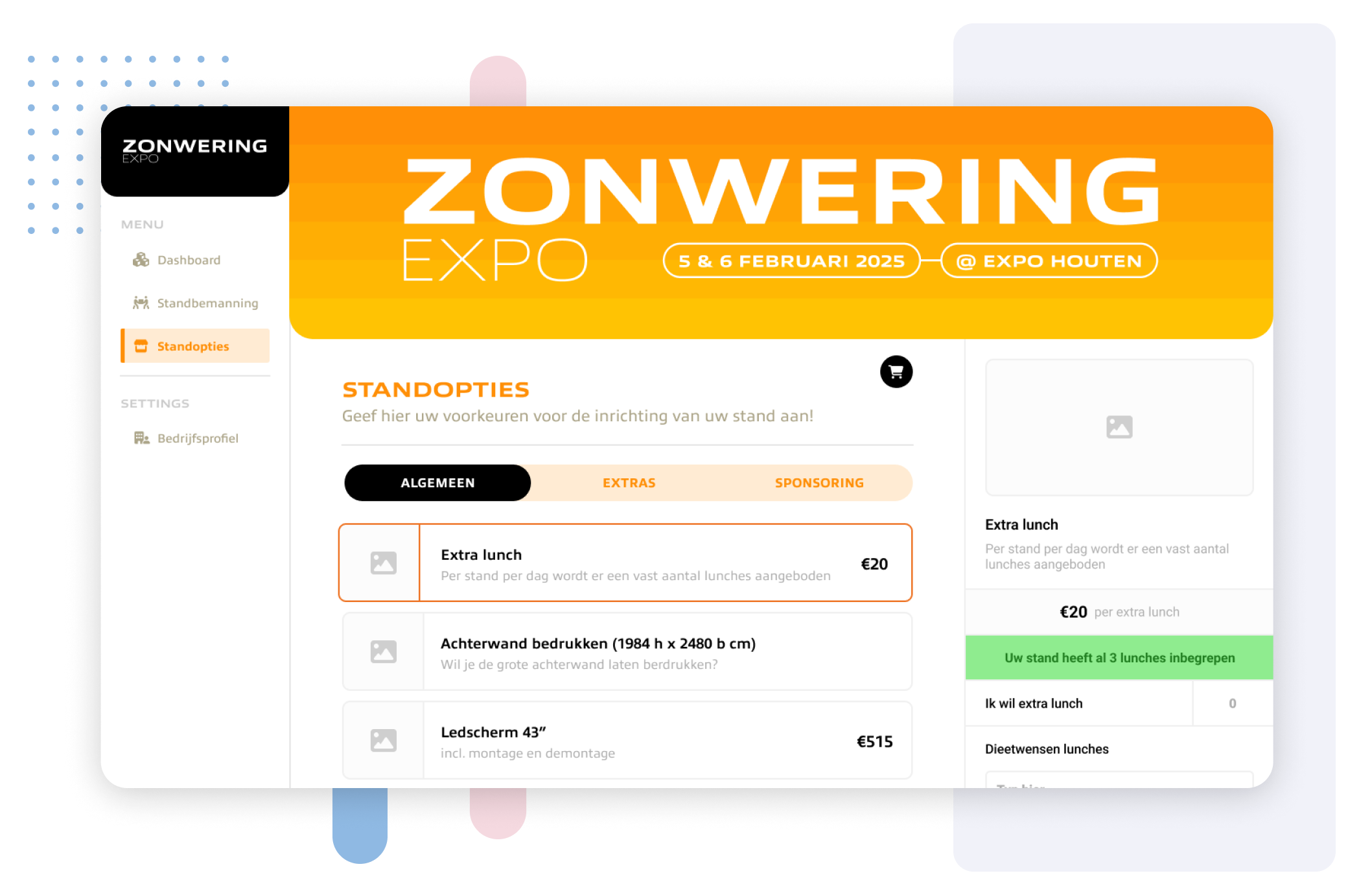 Voorbeeld van een Standhouders Module