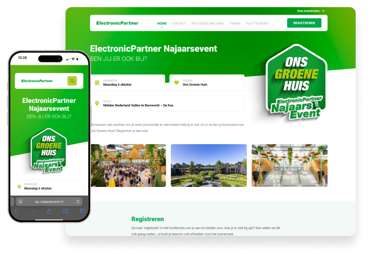 Voorbeeld van een responsive eventwebsite