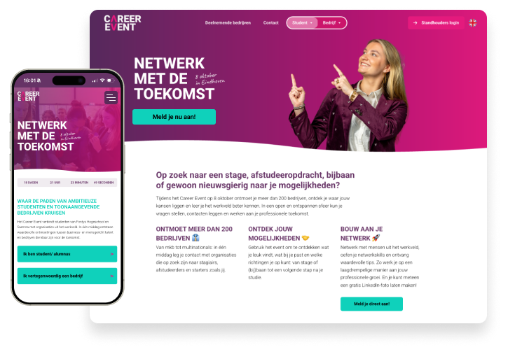 Voorbeeld van een responsive eventwebsite