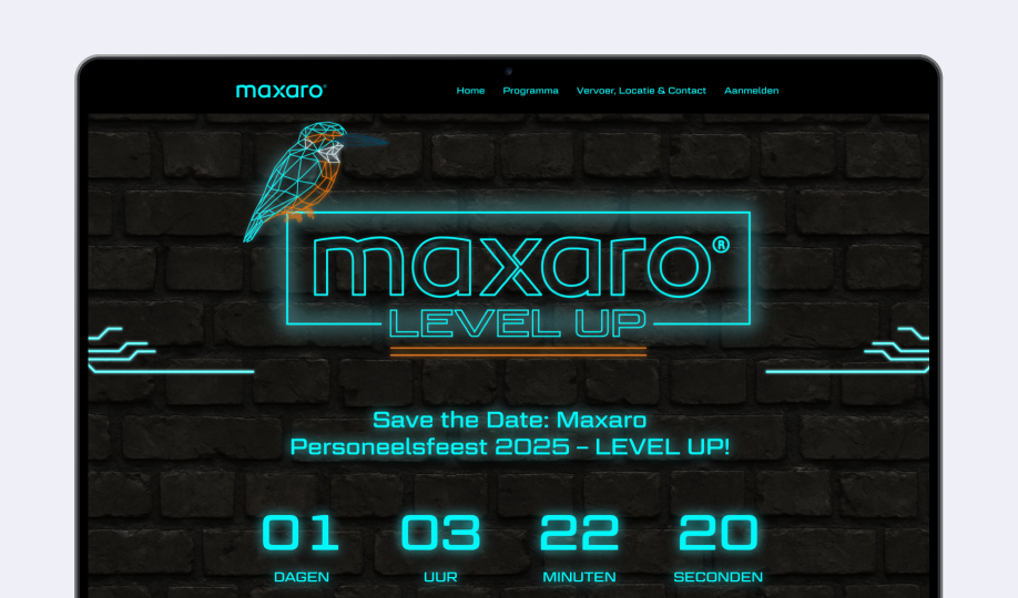 personeels event website voor maxaro